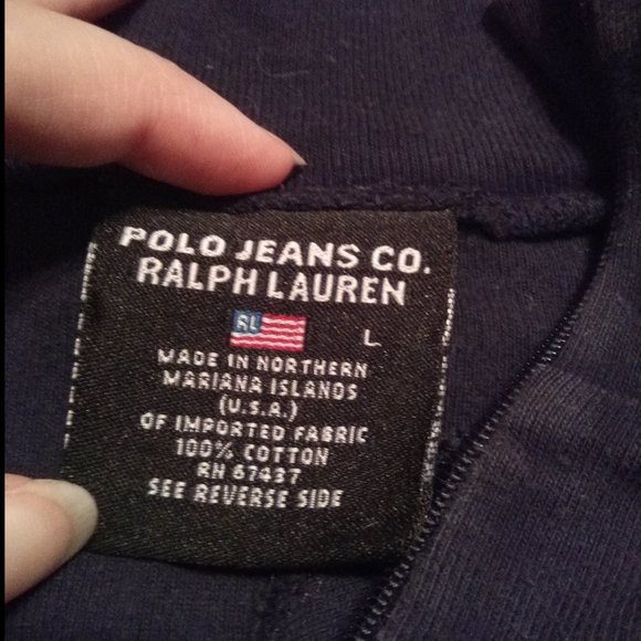 Vintage 90s Polo Jeans Co. Zipped Mock Neck/Tu… - Picture 5 of 6